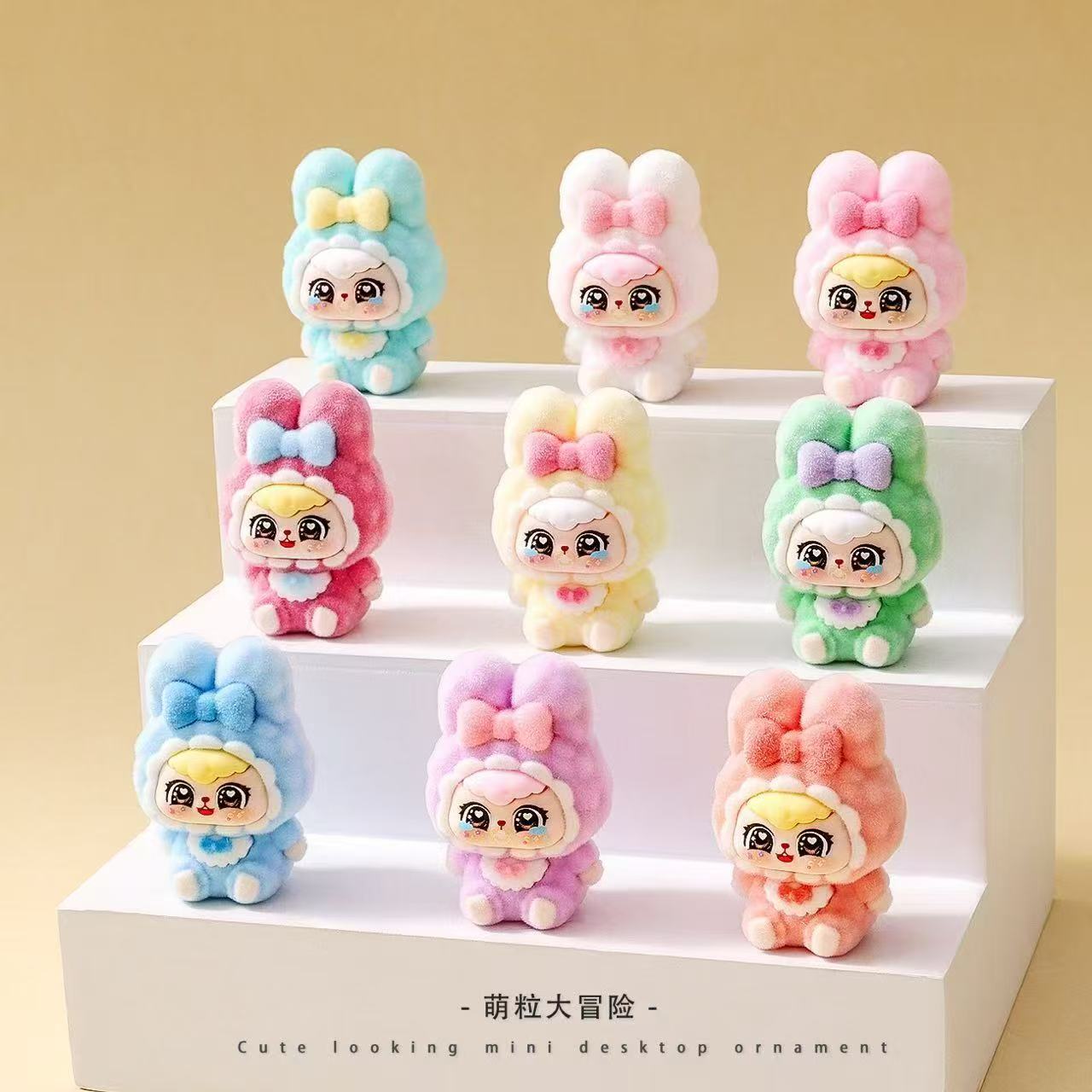 Magic Bags---Open in Live Plush Bowtie Rabbit Baby Three Mini Desktops Ornament