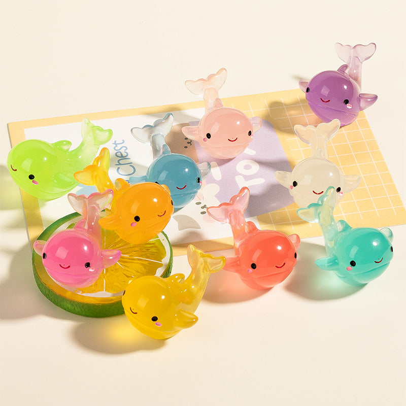 Magic Bag---Luminous Dolphin Resin DIY Desk Car Decoration Size 2.4*3.7cm