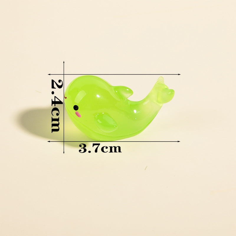 Magic Bag---Luminous Dolphin Resin DIY Desk Car Decoration Size 2.4*3.7cm