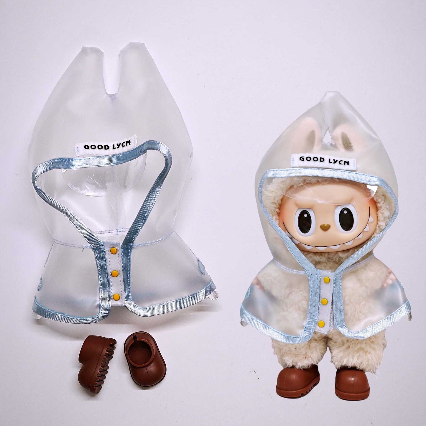 Labubu Raincoat For 15-17cm Doll Clothes Suspender Skirt Shoes Outfits Set