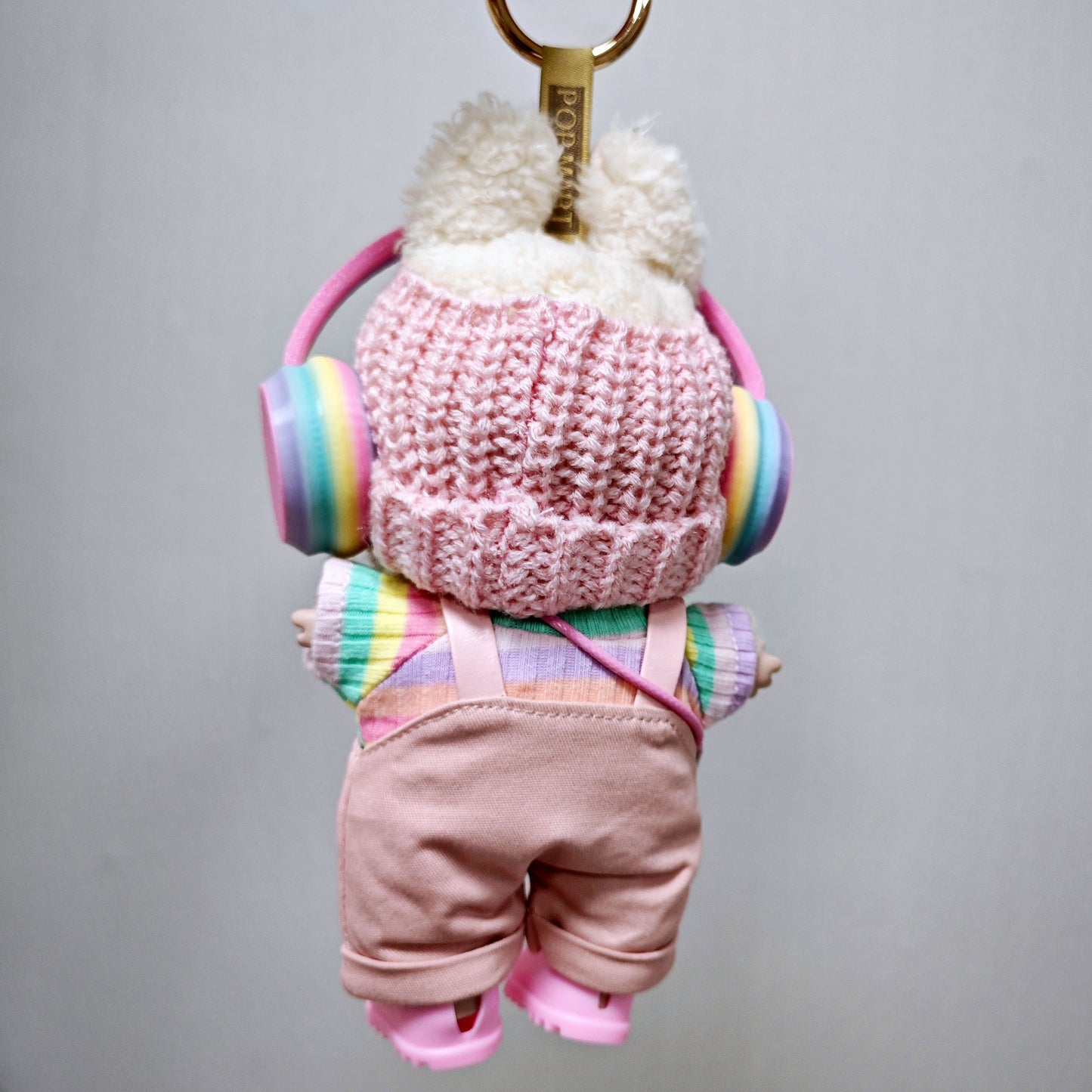 Labubu Outfits 7PCS Set Rainbow T-Shirt Overalls Headphone Clothes For V1/V2 Labuu/Lafufu (Suitable for 15cm/17cm)