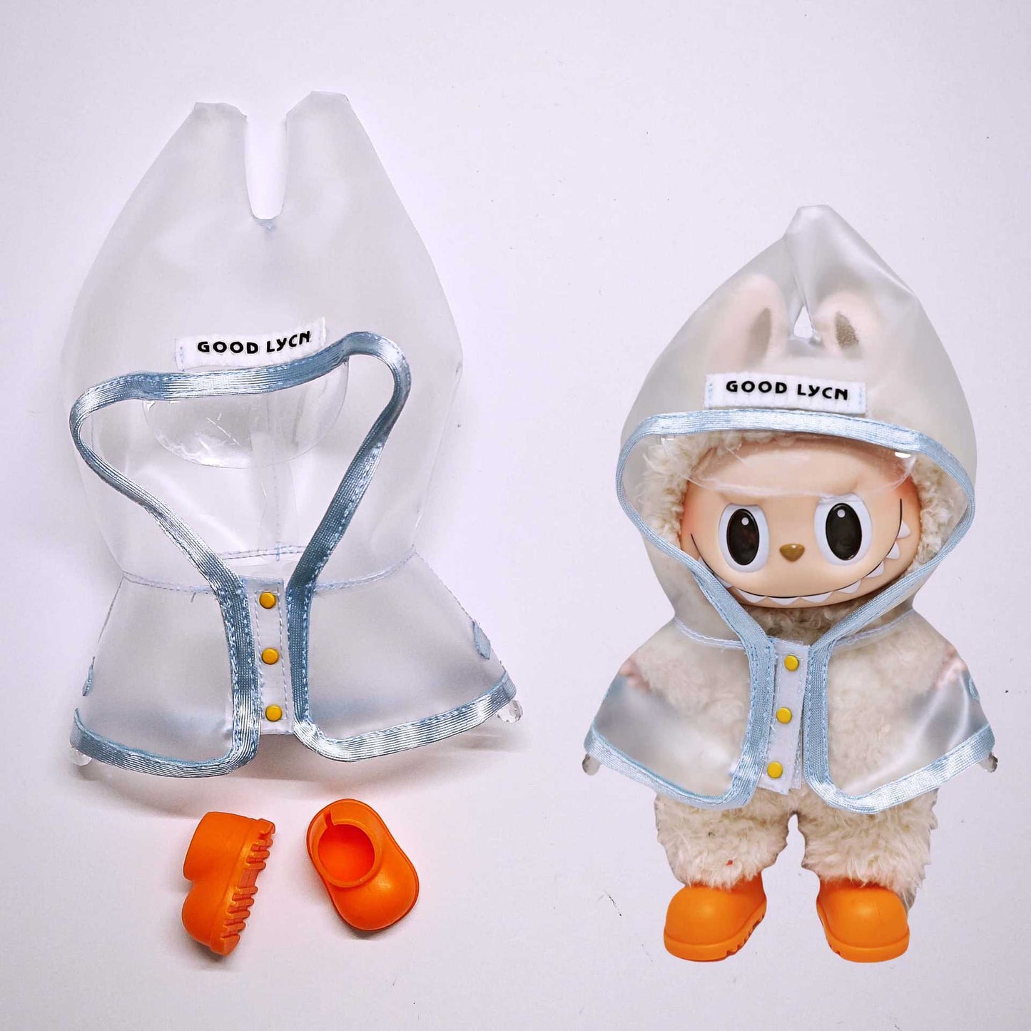Labubu Raincoat For 15-17cm Doll Clothes Suspender Skirt Shoes Outfits Set