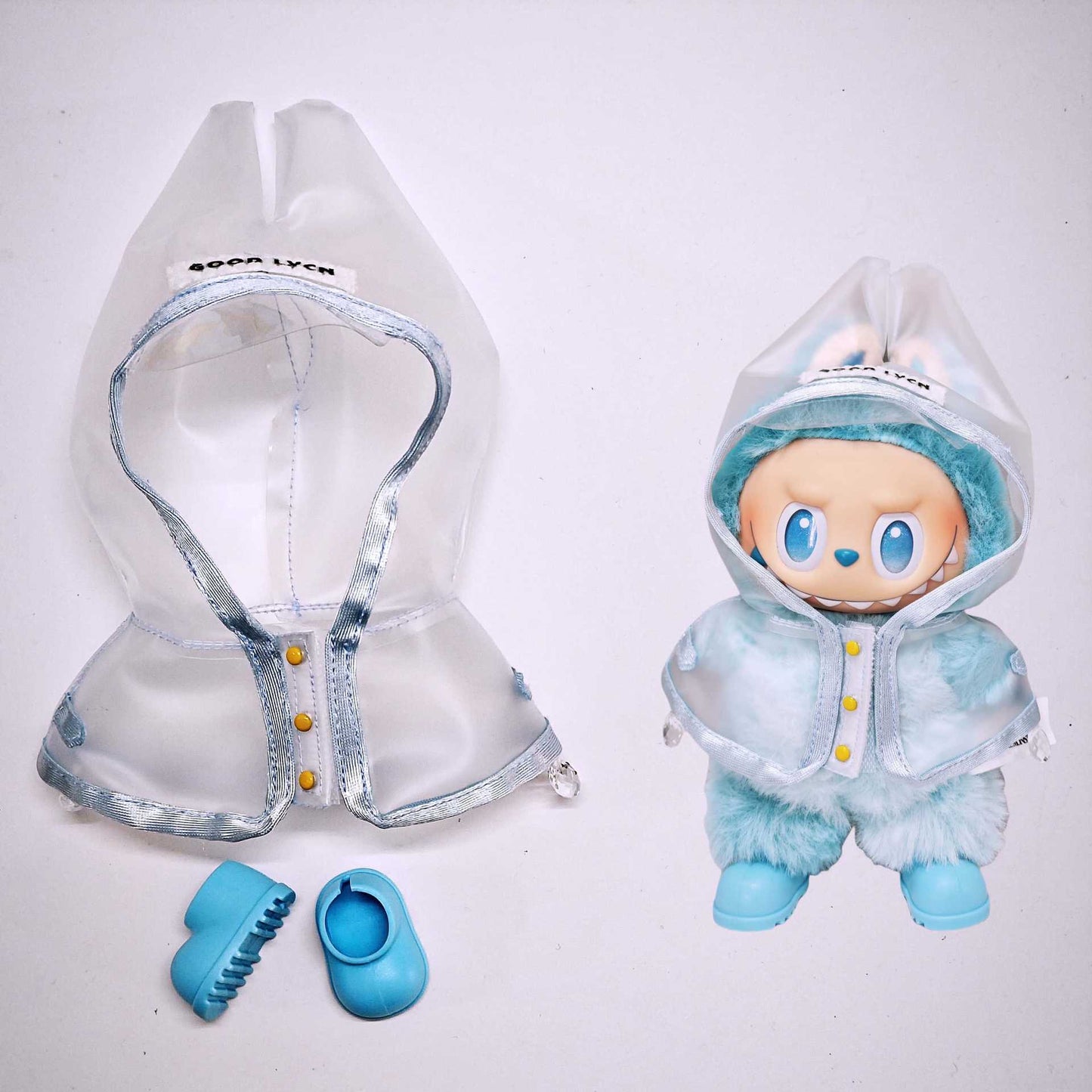 Labubu Raincoat For 15-17cm Doll Clothes Suspender Skirt Shoes Outfits Set