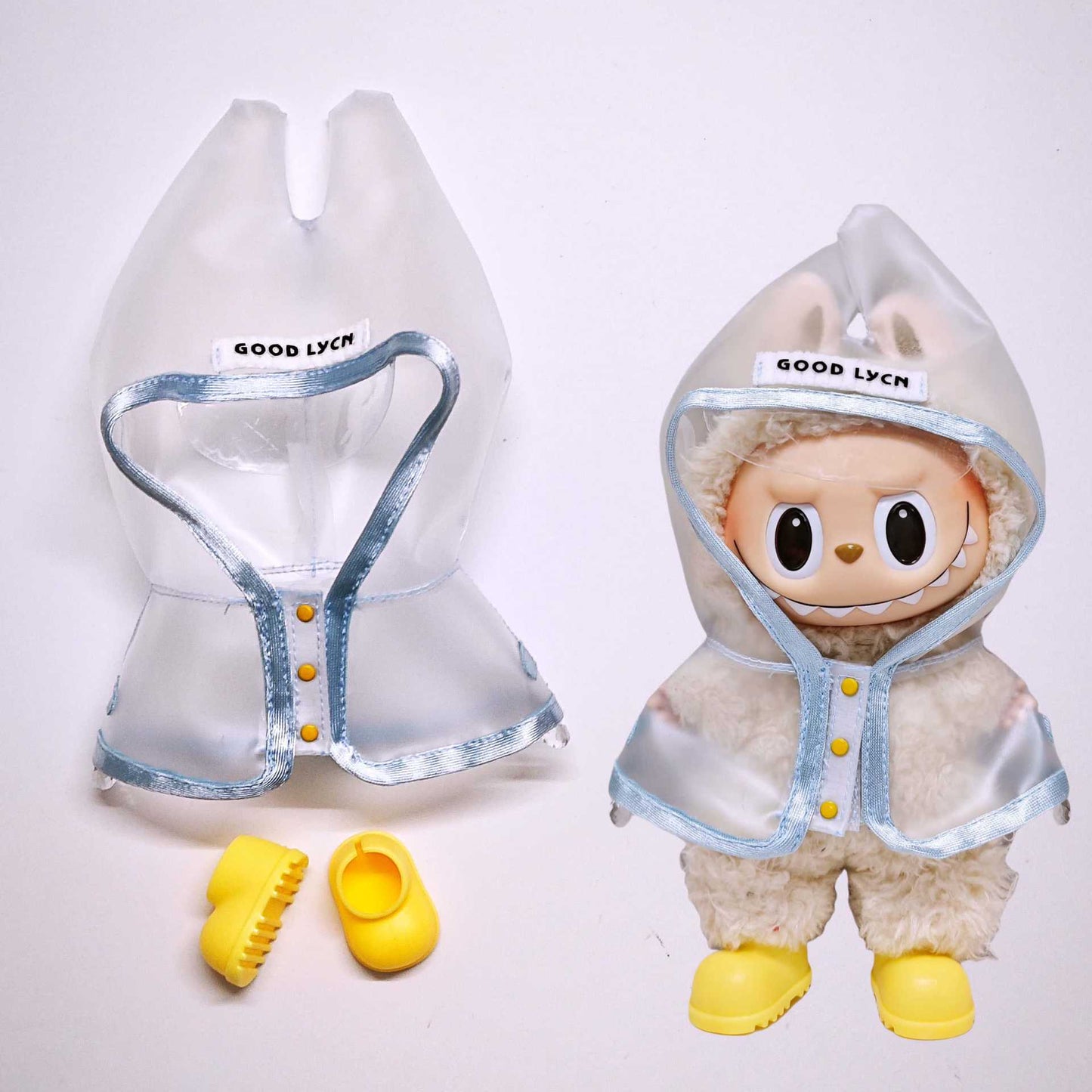 Labubu Raincoat For 15-17cm Doll Clothes Suspender Skirt Shoes Outfits Set