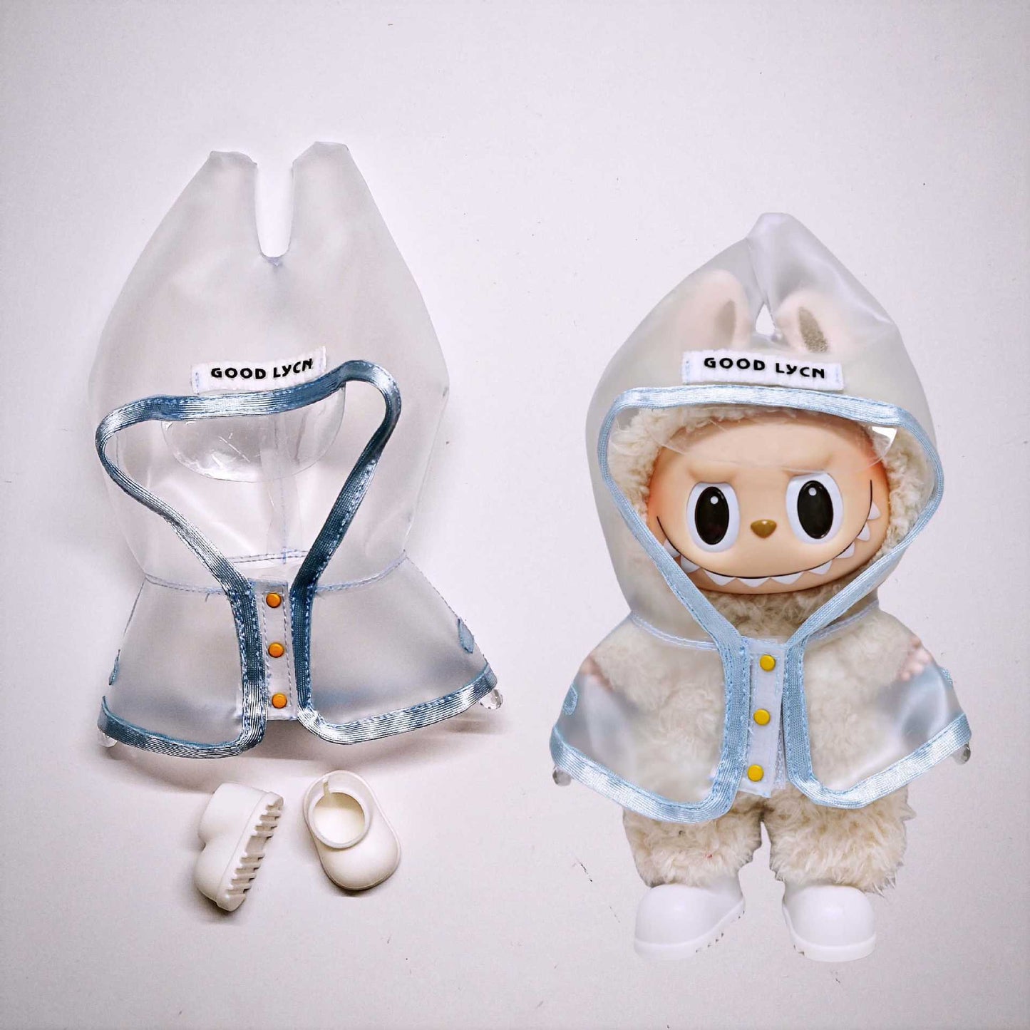 Labubu Raincoat For 15-17cm Doll Clothes Suspender Skirt Shoes Outfits Set