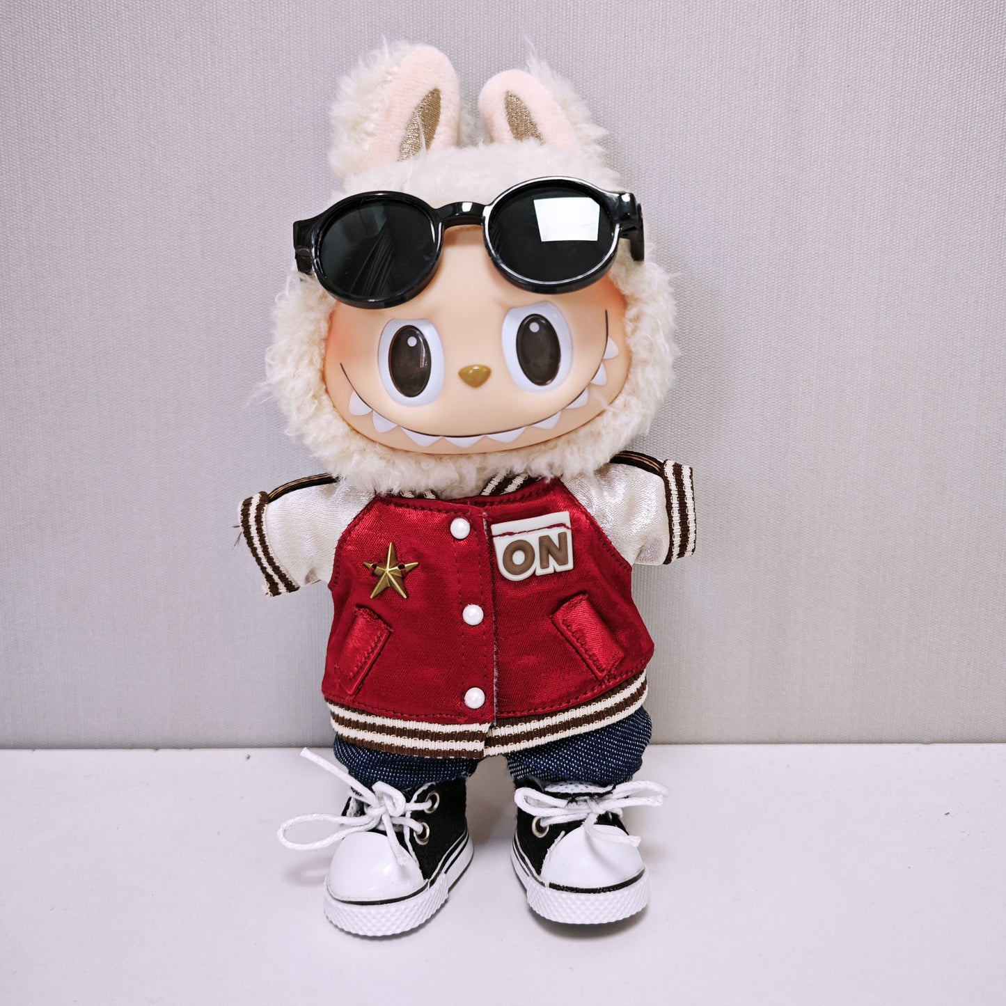 Labubu Clothes For 17cm Doll Outfits Baseball Jacket Tops Jeans Skirt Sunglasses Camera Fashion Accessories