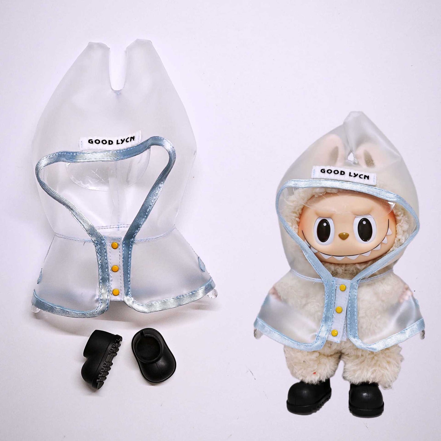 Labubu Raincoat For 15-17cm Doll Clothes Suspender Skirt Shoes Outfits Set
