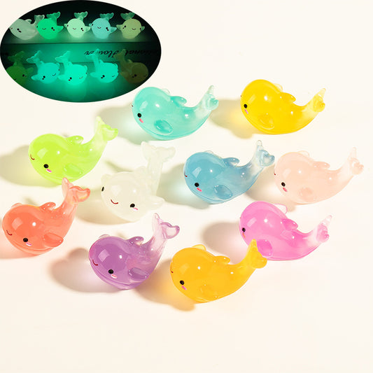 Magic Bag---Luminous Dolphin Resin DIY Desk Car Decoration Size 2.4*3.7cm