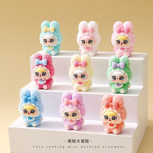 Magic Bags---Open in Live Plush Bowtie Rabbit Baby Three Mini Desktops Ornament