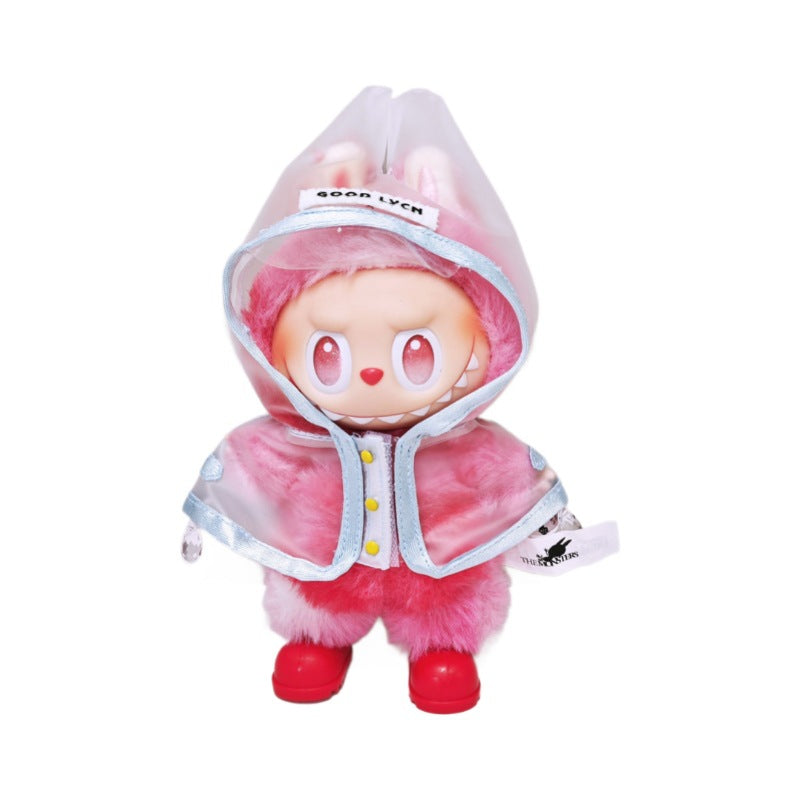 Labubu Raincoat For 15-17cm Doll Clothes Suspender Skirt Shoes Outfits Set