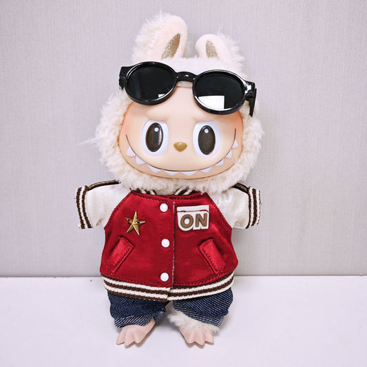 Labubu Clothes For 17cm Doll Outfits Baseball Jacket Tops Jeans Skirt Sunglasses Camera Fashion Accessories