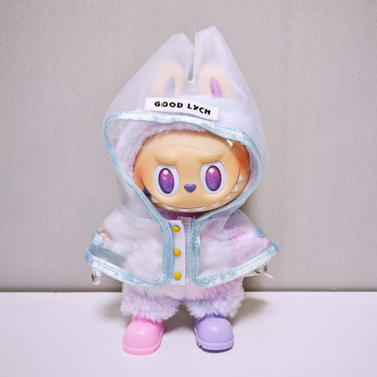 Labubu Raincoat For 15-17cm Doll Clothes Suspender Skirt Shoes Outfits Set